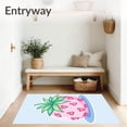 thumbnail image 3 of ODIKA 5'x7' Machine Washable Non-Slip Area Rug, Whimsical Kawaii Fruit Shaped Tufted Absorbent Microfiber Decoration High Traffic Rug, Pink, 728254, 3 of 7