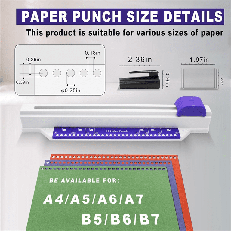 10-Hole Manual Binding Machine - Spiral Coil Punch For A4, A5, B5 Paper