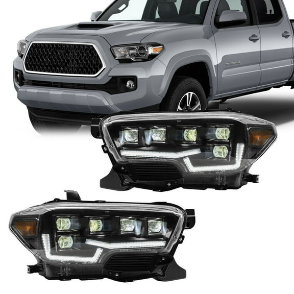 For 2016-2023 Toyota Tacoma LED Sequential Signal DRL Headlights Headlamps Pair