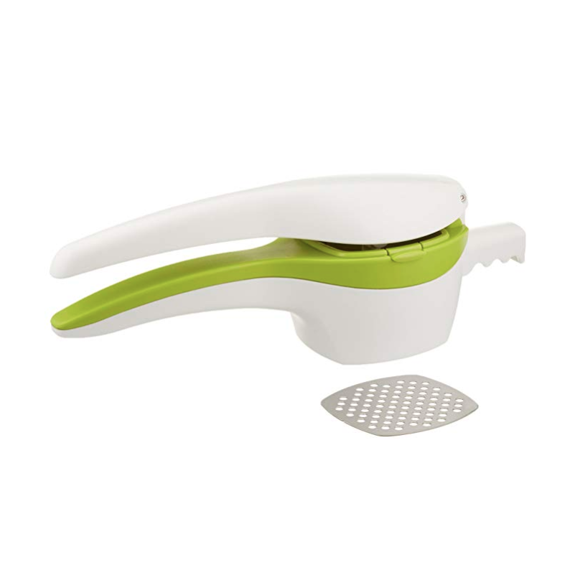 RSVP International (SPUD) Ricer à Pommes de Terre, Blanc/vert / Pommes de Terre, Fruits, Légumes & Plus / Inclut des Assiettes Moyennes & Grossières / Extension de Repos pour Pot / Lavable au Lave-Vaisselle