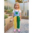 thumbnail image 5 of RUINIXCW Toddler Boy Overalls Contrast Color Adjustable Straps Sleeveless Jumpsuits, 5 of 9