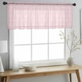 thumbnail image 2 of Pink Morocco Valance Curtains for Kitchen/Living Room/Bathroom/Bedroom Window, Rod Pocket Small Topper Half Short Window Curtains Voile Sheer Scarf, Geometric Leaf Diamond Lattice Abstract 54"x18", 2 of 8