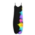 thumbnail image 4 of Puntoco Vestidos Mujer Verano Mujer Suelto Bolsillo Cuello En V Impresión Degradado Sin Mangas Suelto Casual Sling Vestido Largo, 4 of 4