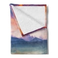 thumbnail image 2 of Oil Painting Soft Flannel Fleece Blanket, Picturesque Mountain Meadow with Dramatic Sky Alpine Country Misty Landscape, Cozy Plush for Indoor and Outdoor Use, 50" x 60", Multicolor, by Ambesonne, 2 of 5