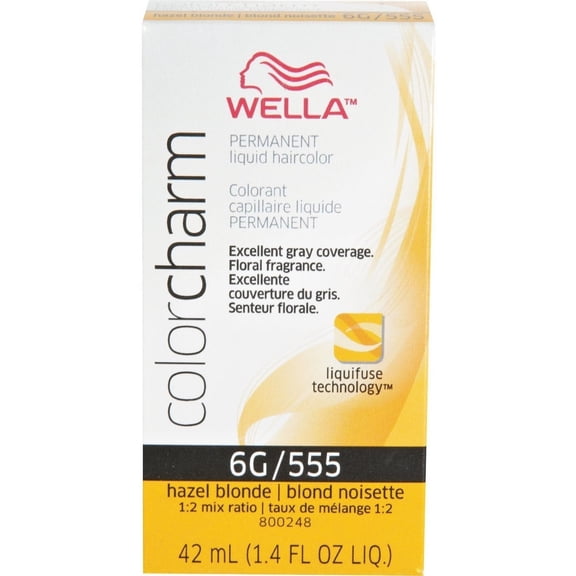 Wella COLOR CHARM, HAIR COLOR Liquid Haircolor 6g/555 Hazel Blonde, 1.4 oz