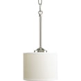 thumbnail image 2 of Inspire Collection One-Light Brushed Nickel Off-white Shade Traditional Mini-Pendant Light, 2 of 3