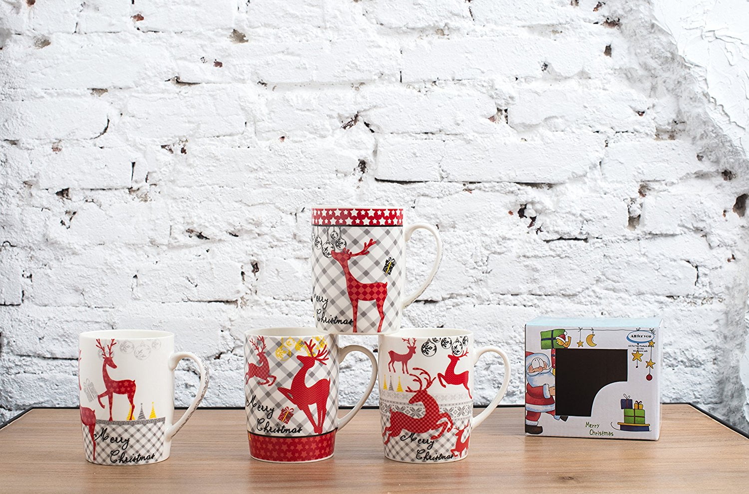 All For You X977 Christmas New Bone China Mug with Christmas Gift Prints Christmas... by All For You Home