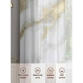 thumbnail image 6 of Marble Texture Sheer Curtains for Living Room Bedroom, Light-filtering Sheer Curtain, Abstract White Gold Crack Modern Style Rod Pocket Voile Window Treatment Drapes, 52’’Wx96’’L, 2 Panels Set, 6 of 7