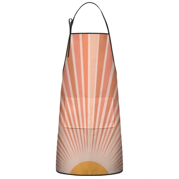 Colorful Sun Sunshine Apron with Pocket Chef Aprons Waterproof Bib Apron for Couple Bride Mrs Mr Cooking Aprons for Kitchen Cool BBQ Grilling