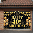 thumbnail image 4 of Golden Theme Happy 40th Birthday Banner Black Background 40th Birthday Display Glittery Design Balloon Decor Birthday Party Backdrop for 40th Birthday Party Adult Gathering Family Celebration, 4 of 8