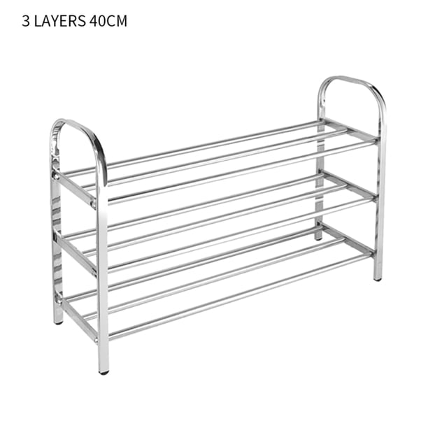 Zapatero Organizador Estante de almacenamiento de torre de zapatos de acero inoxidable multicapa para la entrada de la sala de estar, 3 niveles, 40 Methold HA003468-01