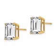 thumbnail image 2 of 14k 10x8mm Emerald Cut Cubic Zirconia Earrings 14k Yellow Gold Earrings, 2 of 3