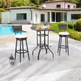 thumbnail image 3 of Patio Festival Rattan 3-Piece Outdoor Bistro Set in Brown Beige & Black, 3 of 10