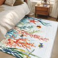 thumbnail image 5 of Summer Coastal Washable Area Rugs 4'x6', Coral Seaweed Shell Starfish Low Pile Throw Living Room Rug Non-Slip Sturdy Edge Binding Carpet for Indoor Entryway Bedside Kitchen, 5 of 9