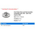 thumbnail image 2 of Front Brake Rotor and Hub Assembly - Compatible with 1995 - 2001 Ford Explorer RWD 1996 1997 1998 1999 2000, 2 of 2