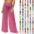 thumbnail image 1 of Pincandy Women See Through Sheer Mesh Pants Beach Swimsuit Bikini Bottom Cover up Party Club Elastic High Waist Wide Leg Pants, 1 of 7