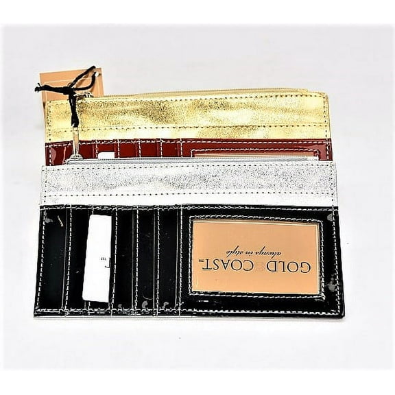 Gold Coast Women's Credit Card Holder Wallets, Set of 2 (Gold/Silver)