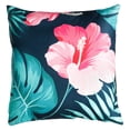 thumbnail image 3 of Fab Habitat Indoor/Outdoor Throw Pillow Made from Recycled Polyester Yarn - Double Sided, Stain Resistant, Machine Washable - Patio, Deck, Porch, Living Room - Tropical Hibiscus Multi (20" x 20"), 3 of 8