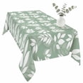 thumbnail image 2 of Sage Green White Leaves Table Cloth Waterproof Tablecloths, Spring Pastoral Rustic Botanical Tablecloth Dining Table Cover for Kitchen Party Tabletop Outdoor, Rectangle Tablecloth 54x108 Inch, 2 of 9