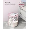 thumbnail image 5 of Nordic Hygge 17.7 in. Round Side Table with Fabric Storage Basket, Jelly Pink/Cream White, 5 of 8