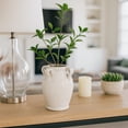thumbnail image 2 of Decorative Terracotta Vase with Handles for Living Room Decor - Home Decor Accents for Bedroom, Entryway Table, and Office - Casual Flower Vase for Shelf or House Display - 8", White, 2 of 11