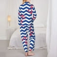 thumbnail image 5 of Bingfone Womens Pajama Sets Nautical Anchors Print,Long Sleeve Loungewear Pajamas Set-Large, 5 of 9