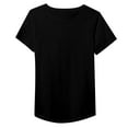 thumbnail image 3 of DuoJiaJ Women's Casual Solid Color Round Neck Short Sleeve T Shirt Versatile Everyday Tee Women’s Plus Size Long Sleeve T-Shirts Black, 3 of 3
