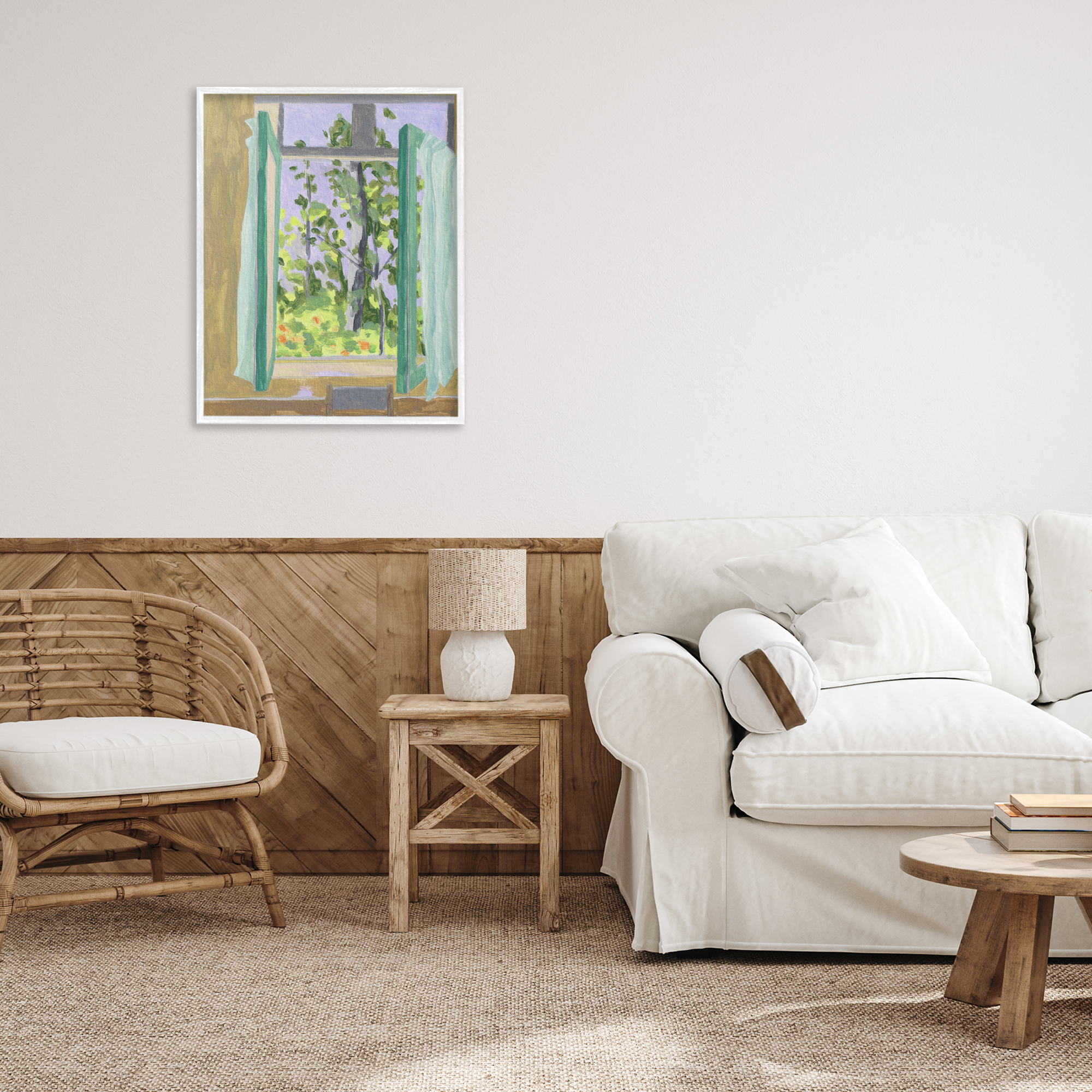 A Seat For Spring White Framed Giclee Art, design by Melissa Wang