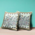thumbnail image 4 of Honeybee on Flower Throw Pillow with Removable Cover in Light Green Purple Brown 20x20, 4 of 5