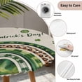 thumbnail image 4 of St. Patrick's Day Round Fitted Tablecloth with Elastic Edge Green Leopard Shamrocks Rainbow Love Linen Texture Table Cover Fit for 55"-60" Tables Waterproof Tablecloths for Dinner Camping Picnic, 4 of 9