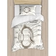 thumbnail image 1 of Biology Duvet Cover Set Twin Size, Structure of Human Eye Anatomy Iris Pupil Lens Macula Aqueous Humour, 2 Piece Bedding Set with 1 Pillow Sham, Eggshell Brown and Black, by Ambesonne, 1 of 2