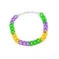 thumbnail image 2 of HOOUN Rainbow Chain Necklace Punk Big Gangster Shinny Rapper Fancy Dress Costume Gift, 2 of 3
