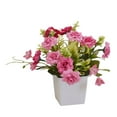 thumbnail image 1 of Artificial Potted Flower Lifelike Fake Cloth Flower Plastic Flowerpot Simulation Floral Decor  Red, 1 of 8