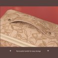 thumbnail image 3 of Kuymtek Bolso Cosmético Retro La PU Que Graba en Relieve El Bolso Portátil Del Maquillaje Del (caqui), 3 of 9