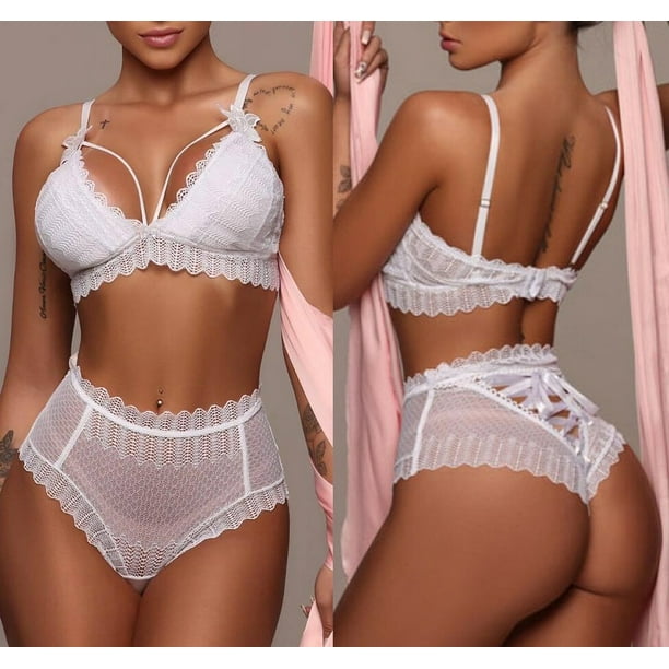 Womens Sexy Lingerie Lace Top Bra Ladies Thong Underwear Set
