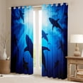 thumbnail image 2 of Manfei Deep Ocean Shark Blackout Curtains Set of 2 (52x84 Each), Big Sea Fish Window Curtains, Tropical Marine Coastal Curtains and Drapes, Luxurious Room Decor, 2 of 6