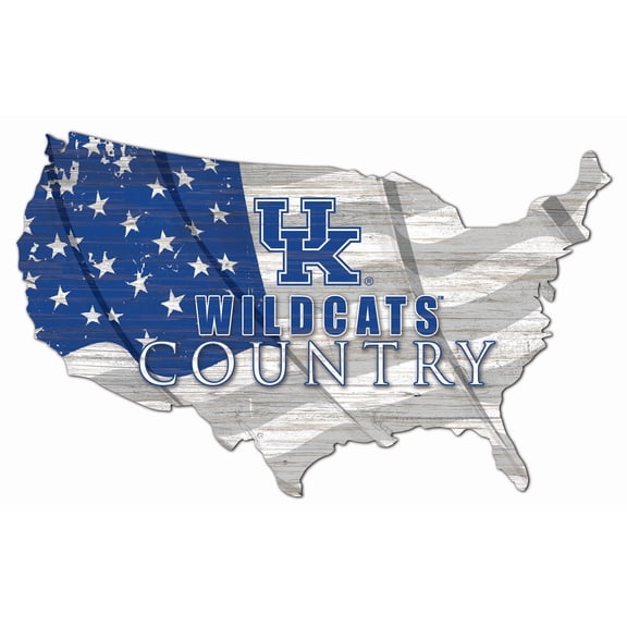 Kentucky Wildcats USA Flag Cutout Sign