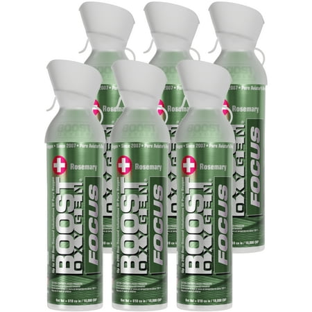 (6 pack) Boost Oxygen Portable Canned Oxygen, Rosemary, 10L