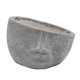 thumbnail image 1 of Macetero de resina con textura de media cara de 10 pulgadas gris Benjara, 1 of 2