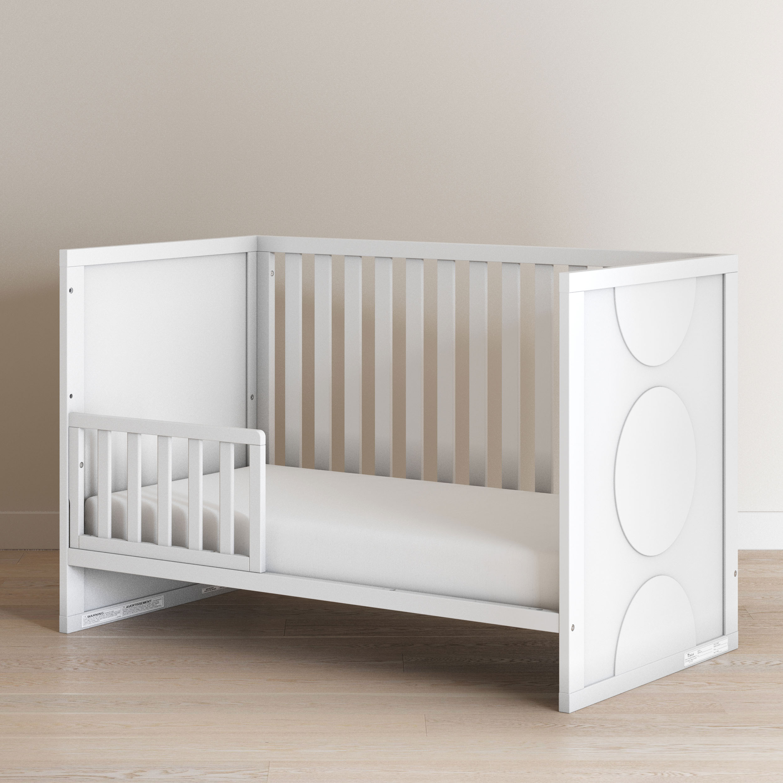 Child Craft Toddler Guardrail for Quincy, Rylan, Stella, Calder, Hampton, Sidney, London and Woodland Cribs, Matte White
