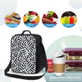 thumbnail image 4 of Rateoe Weave Geometric Lunch Bag Reusable Lunch Box with Shoulder Straps for Men Women Insulated Portable Lunchbox for adults Suitable for School Work Picnic, 4 of 7