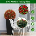 thumbnail image 4 of IDEALHOUSE 40CM Red Artificial Rose Flower Ball 2 Pack, Hanging Topiary Plant Balls with Chain, Faux Rose Floral Decor, Decorative PE Sphere, Wedding, Party, Home, Balcony, Outdoor, 4 of 7