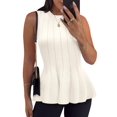 thumbnail image 5 of Sleeveless Knit Tops Slim Fit Ribbed Peplum Sweater Vest, 5 of 7