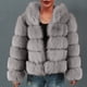 thumbnail image 2 of Abrigo de Piel Sintética Para Mujer Chaqueta Cálida Invierno Sólido Cuello en V Prendas de Abrigo Odeerbi  ODB178617, 2 of 5