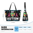 thumbnail image 4 of Naloa I Love My Autism Large Capacity Beach Bag, Waterproof Sandproof Beach Swim Pool Bag Tote Bag for Women, 4 of 7