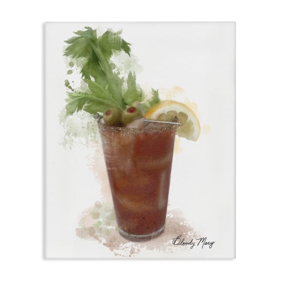 Stupell Industries Modern Bloody Mary Food & Beverage Painting Wrapped Canvas Canvas Art Print Wall Art, 16 x 20