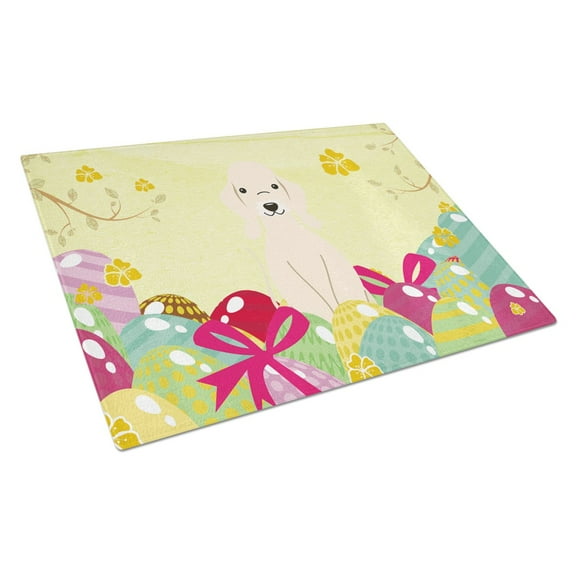 Carolines Treasures Easter Eggs Bedlington Terrier Sandy Glass Cutting Board Large 12H x 16W multicolor