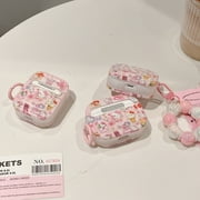 For AirPods Pro Soft IMD TPU Shockproof 3D Cute Hello Kitty Patterned Earphone Case With Chain Pendant Cover Protective Case