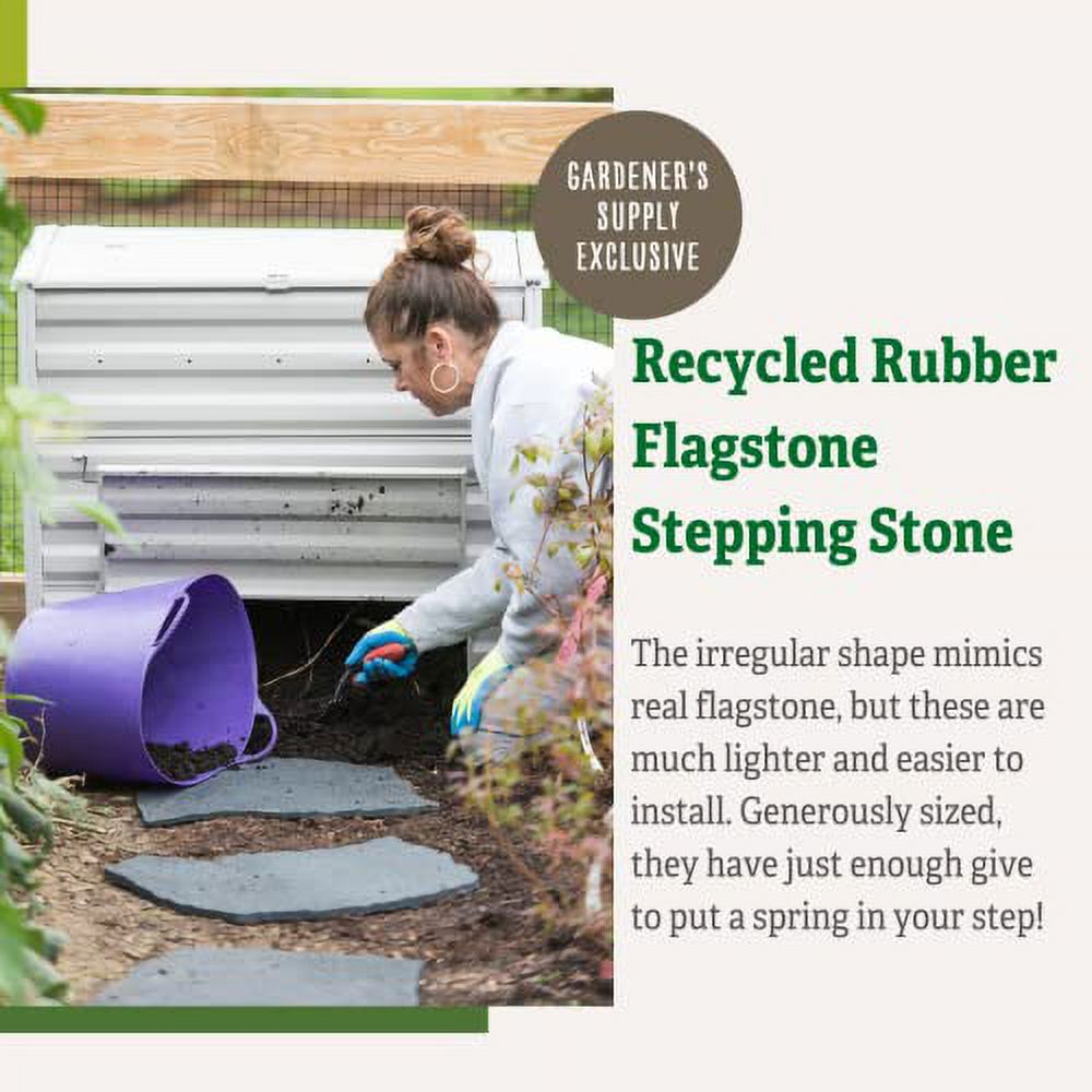 Gardener's Supply Company Flagstone Recycled Rubber Stepping Stone For ...