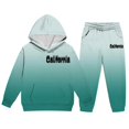 thumbnail image 5 of OOOUM Kids Sweatsuit Ombre Gradient Hoodie And Jogger Pants 2 Piece Boy Casual Tracksuit Set , 5-6 Years, 5 of 6